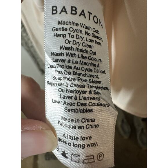 Aritzia Babaton Cream Gray Wallace Snake Print True Wrap Dress Short Sleeve XS - Picture 9 of 15